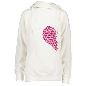 My Other Half Gift Pink Roses Half Heart Valentines Couples Great Gift Womens Funnel Neck Pullover Hood