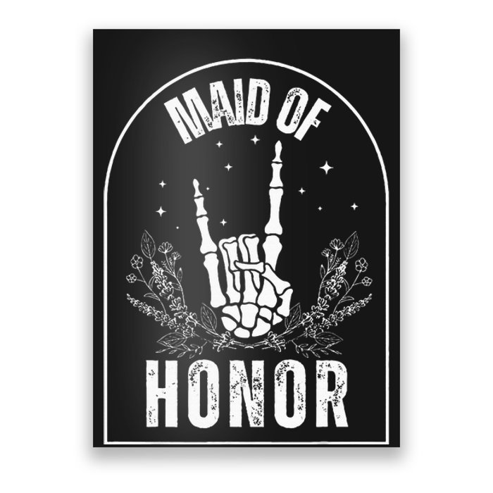 Maid Of Honor Wedding Brial Fun Rock Style Poster