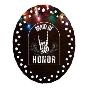 Maid Of Honor Wedding Brial Fun Rock Style Ceramic Oval Ornament