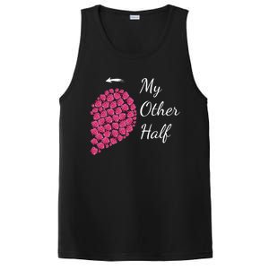 My Other Half Tee Gift Pink Roses Half Heart Valentine Couples Gift PosiCharge Competitor Tank