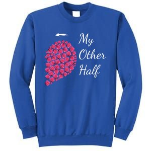 My Other Half Tee Gift Pink Roses Half Heart Valentine Couples Gift Sweatshirt