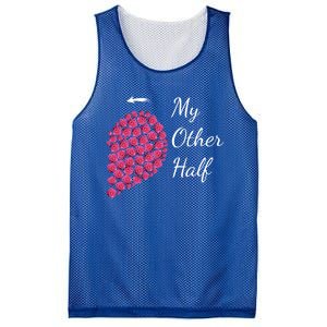 My Other Half Tee Gift Pink Roses Half Heart Valentine Couples Gift Mesh Reversible Basketball Jersey Tank