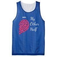 My Other Half Tee Gift Pink Roses Half Heart Valentine Couples Gift Mesh Reversible Basketball Jersey Tank