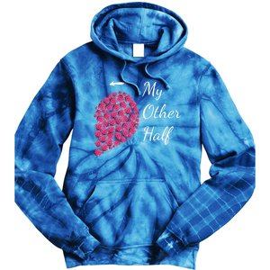 My Other Half Tee Gift Pink Roses Half Heart Valentine Couples Gift Tie Dye Hoodie