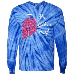 My Other Half Tee Gift Pink Roses Half Heart Valentine Couples Gift Tie-Dye Long Sleeve Shirt