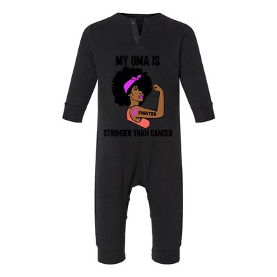 My Oma Is Stronger Than Cancer African American Breast Meaningful Gift Infant Fleece One Piece