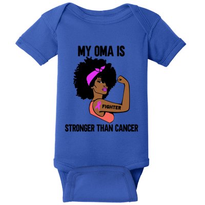 My Oma Is Stronger Than Cancer African American Breast Meaningful Gift Baby Bodysuit