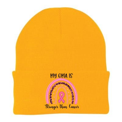 My Oma Is Stronger Than Cancer Breast Cancer Awareness Gift Knit Cap Winter Beanie