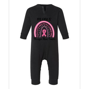 My Oma Is Stronger Than Cancer Breast Cancer Awareness Gift Infant Fleece One Piece