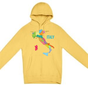 Map Of Italy Premium Pullover Hoodie