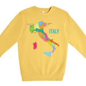 Map Of Italy Premium Crewneck Sweatshirt