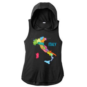 Map Of Italy Ladies PosiCharge Tri-Blend Wicking Draft Hoodie Tank