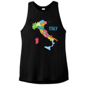 Map Of Italy Ladies PosiCharge Tri-Blend Wicking Tank