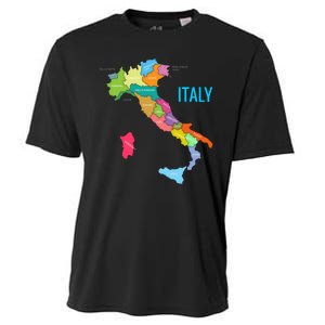 Map Of Italy Cooling Performance Crew T-Shirt