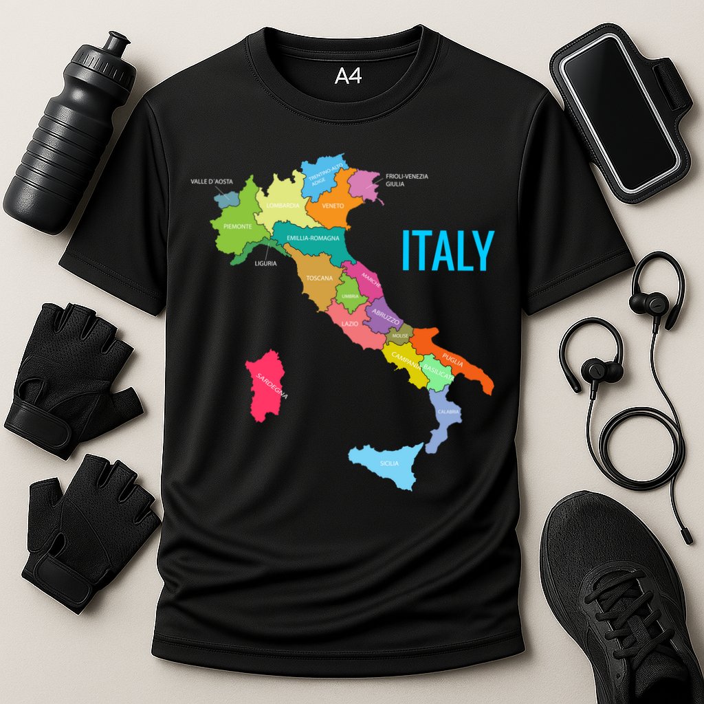 Map Of Italy Performance Shirt