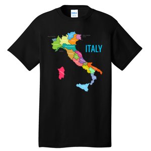 Map Of Italy Tall T-Shirt