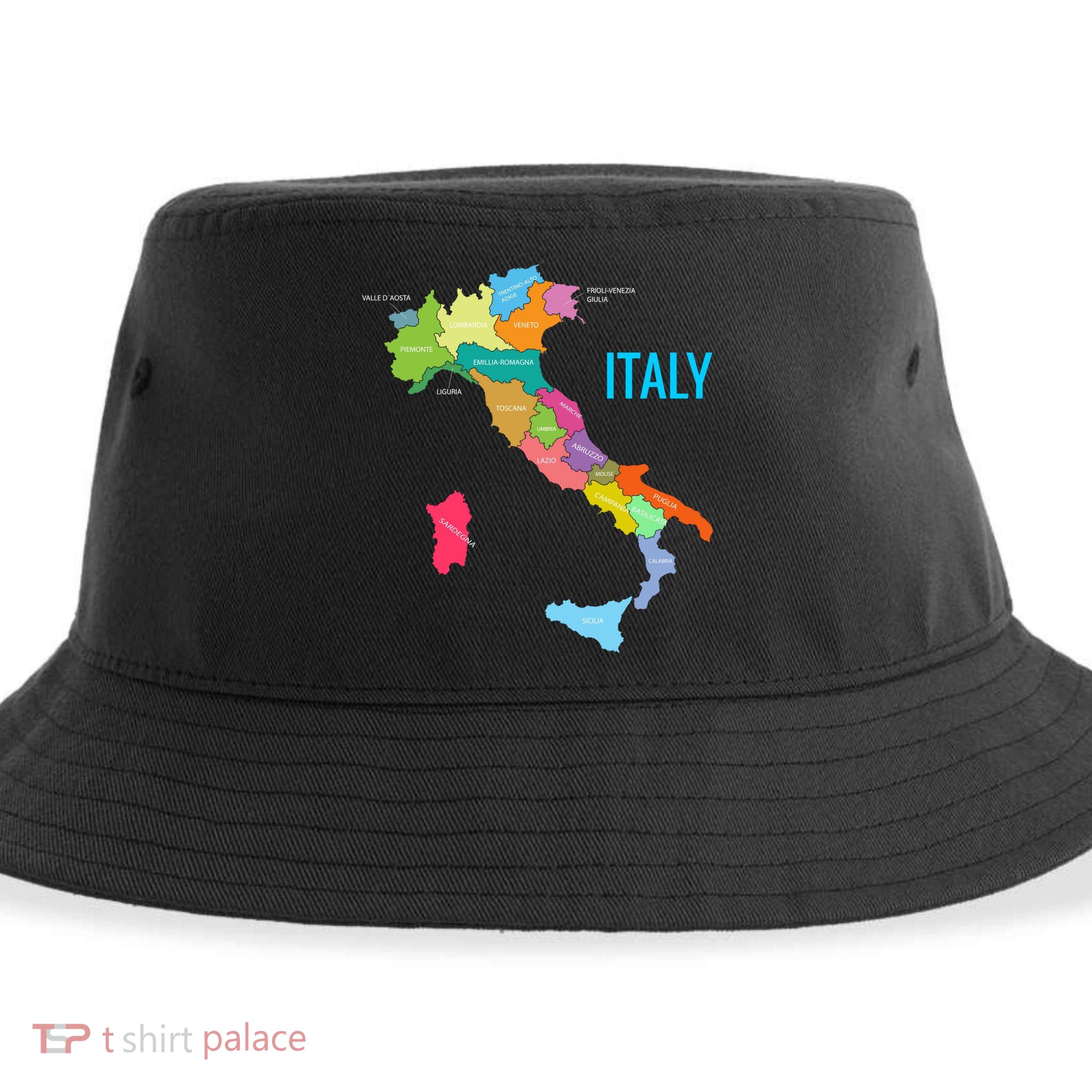 Map Of Italy Sustainable Bucket Hat