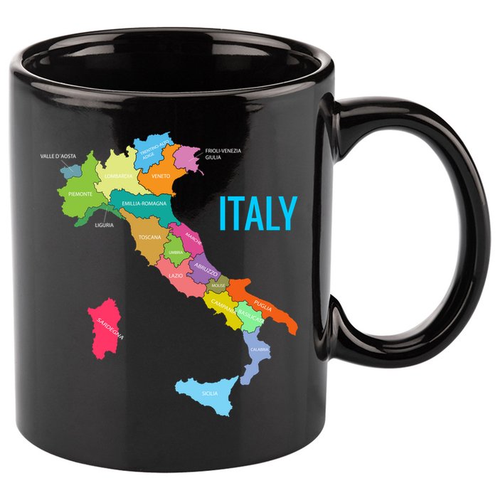 Map Of Italy 11oz C Handle Ceramic Mug