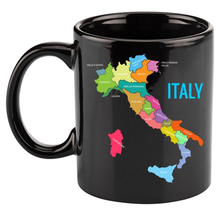 Map Of Italy 11oz C Handle Ceramic Mug