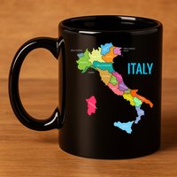 Map Of Italy 11oz C Handle Ceramic Mug