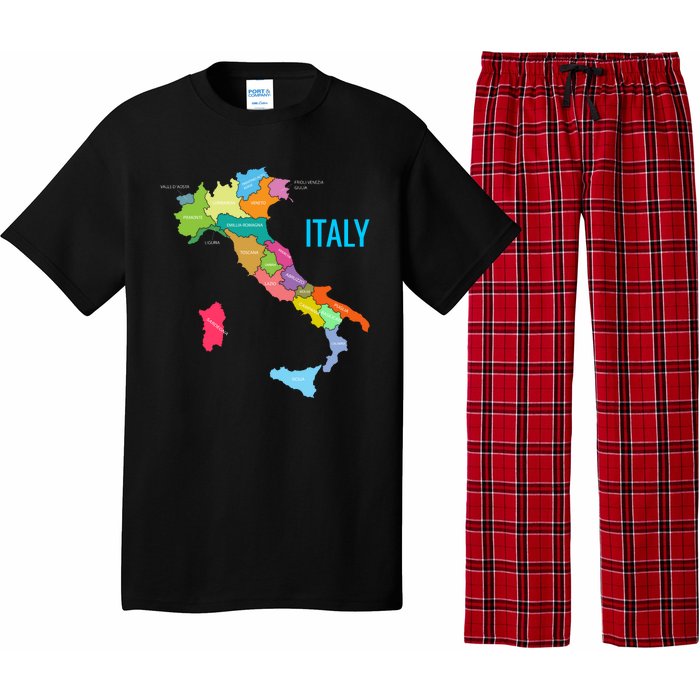 Map Of Italy Pajama Set