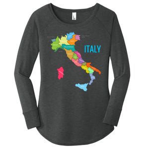 Map Of Italy Women's Perfect Tri Tunic Long Sleeve Shirt