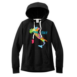 Map Of Italy Women's Fleece Hoodie