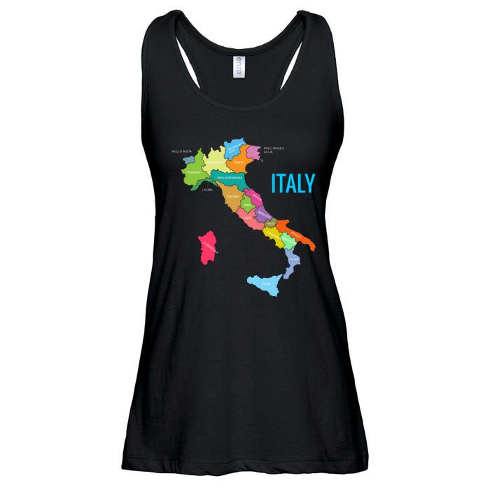 Map Of Italy Ladies Essential Flowy Tank