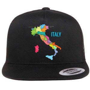 Map Of Italy Flat Bill Trucker Hat