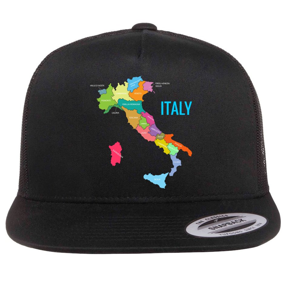 Map Of Italy Flat Bill Trucker Hat