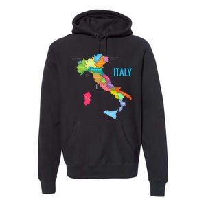 Map Of Italy Premium Hoodie