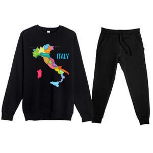 Map Of Italy Premium Crewneck Sweatsuit Set