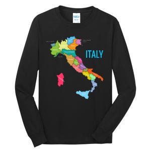 Map Of Italy Tall Long Sleeve T-Shirt