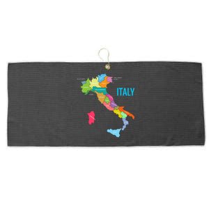 Map Of Italy Large Microfiber Waffle Golf Towel