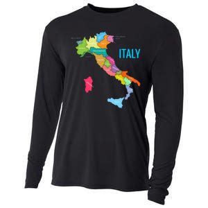 Map Of Italy Cooling Performance Long Sleeve Crew