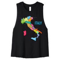 Map Of Italy Women's Racerback Cropped Tank