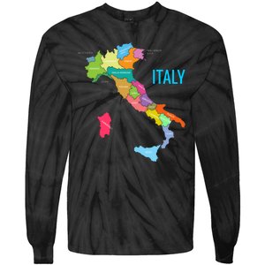 Map Of Italy Tie-Dye Long Sleeve Shirt