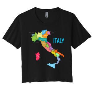 Map Of Italy Women's Crop Top Tee