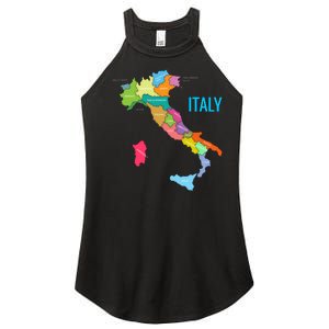 Map Of Italy Women's Perfect Tri Rocker Tank