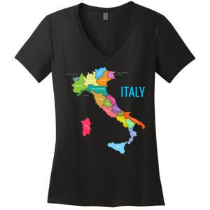 Map Of Italy Women's V-Neck T-Shirt