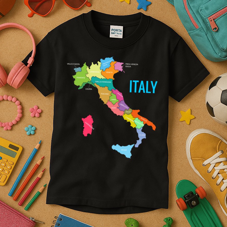 Map Of Italy Kids T-Shirt