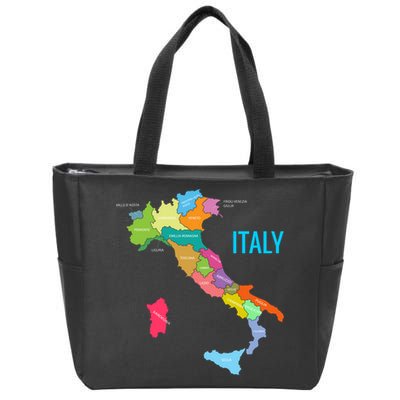Map Of Italy Zip Tote Bag