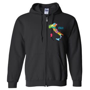 Map Of Italy Full Zip Hoodie