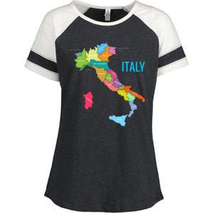 Map Of Italy Enza Ladies Jersey Colorblock Tee