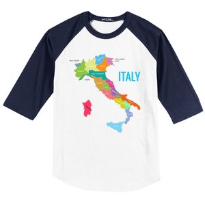 Map Of Italy Baseball Sleeve Shirt