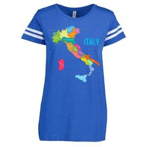 Map Of Italy Enza Ladies Jersey Football T-Shirt