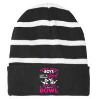 Move Over Let A Show You How To Bowl Bowling Striped Beanie with Solid Band