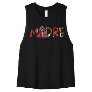 Madre Our Lady Virgen De Guadalupe Abuela Latina Mexican Women's Racerback Cropped Tank