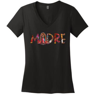 Madre Our Lady Virgen De Guadalupe Abuela Latina Mexican Women's V-Neck T-Shirt