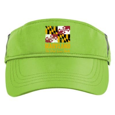 Maryland Old Line State Vintage Flag Funny Gift Adult Drive Performance Visor